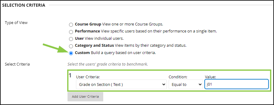 arrows indicate the criteria that should be chosen and boxes that should be checked to set up smart views